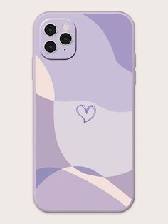 a purple phone case with a heart on it