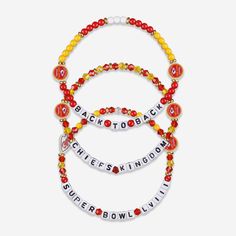 Matching Friendship Bracelets, Championship Logo, Cool Friendship Bracelets, Chiefs Super Bowl, Friendship Bracelets With Beads, Kc Chiefs, Beads Bracelet Design, Bracelet Design, Our Friendship