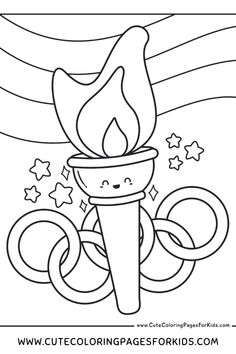 the olympic torch coloring page for kids