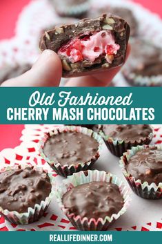 an image of homemade old fashioned cherry mash chocolates