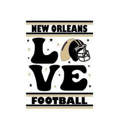 the new orleans love football logo with an american football helmet on it's side