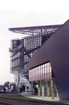 a building with scaffolding on the side of it