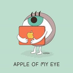 an apple logo with the words,'apple of my eye '