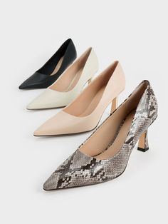 This product is made with at least 20% sustainable materials by weight. CHARLES & KEITH uses recycled, degradable, organic, and water-based materials in our eco-conscious collection. Let these pumps put the finishing touch on your work ensembles. Classic pointed toes are universally flattering, creating a leg-lengthening effect that will complement more voluminous bottoms. In match-all nude, they create a clean and sophisticated silhouette for a chic everyday look. Made out of recycled faux leather, they are also better for the environment. Set on 7.5cm flared heels for a height boost that you can still walk around in, they will quickly become your go-to pair. Office Heels, Size Chart For Kids, Faux Leather Heels, Black Flare, Charles Keith, Work Wardrobe, Sustainable Materials, Black Pumps, Belt Size