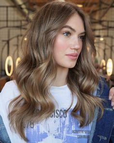 Basic Hair Color Ideas, Dark Blonde All Over Hair Color, Blonde Almost Brown Hair, Dark Neutral Blonde Hair Color, Pretty Dark Blonde Hair, Dark Blonde Hair 2023, Blonde On Dark Hair All Over, Dark Blonde All Over Color, Light Brown Hair With Pale Skin