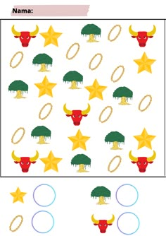 an image of a game with bulls and stars