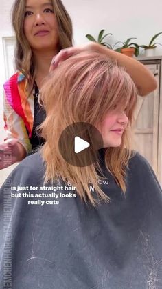 Styled Shag Haircut, Medium Length Hair With Layers And Bangs Long Shag, Styling Long Shag Haircut, Straightened Shag Haircut, Curling Shag Haircut, Shag On Fine Hair, Shag Hair Ponytail, Shag Haircut Videos, Chic Mullet Women