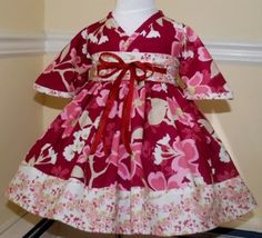 Kimono Dress Pattern, Handmade Kids Clothes, Baby Dress Patterns, Girl Toddler, Toddler Girl Dresses, Kimono Dress