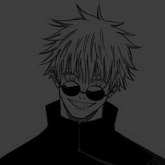 an anime character with glasses on his face