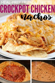 crockpot chicken nachos are an easy meal that is ready in less than 30 minutes