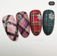 Flannel Nail Art, Plaid Nail Designs, Plaid Nail Art, Shop Press, Hard Gel Nails, Finger Nail Art, Nail Art Techniques, Plaid Nails