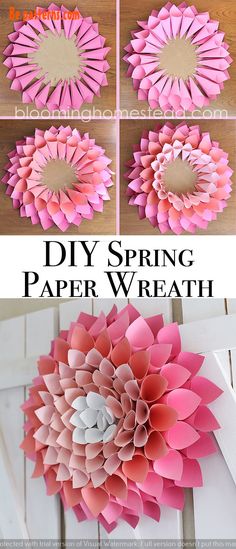 how to make a paper wreath with flowers