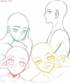 Couple Drawing, Seni Dan Kraf, Drawing Expressions, Anime Drawings Tutorials, Art Base, Facial Expressions