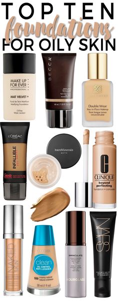 Foundations For Oily Skin, Products For Oily Skin, Foundation For Oily Skin, Tips For Oily Skin, Makijaż Smokey Eye, Oily Skin Care, Fall Makeup, Foundation Concealer