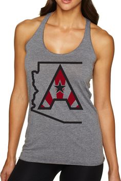 50% polyester/25% combed ring-spun cotton/25% rayon, 32 singles 4.3 ounce tri-blend racerback tank. Extremely soft, comfortable and stretchy. Tri-blend fabric has a heather look for all colors. Fabric laundered for reduced shrinkage. 4”Arizoniacs logo on the back All The Colors, Arizona