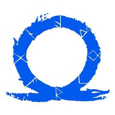 the letter o is painted in blue and has arrows coming out of it to form a circle