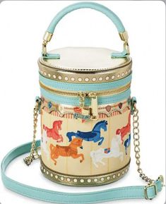 Disney Parks Loungefly Crossbody King Arthur Carousel NWT. Disneyland Ears, Disney 50th Anniversary, 50th Anniversary Celebration, Disney Bags, Disney Things, Loungefly Bag, Disney Bag, Carousel Horses, Loungefly Disney