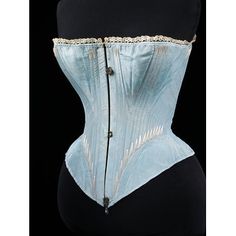 A Day In 1862... 1860s Corset, Victorian Corsets, Victorian Corset, Blue Corset, Boned Corsets, Vintage Corset, Century Clothing, Retro Mode