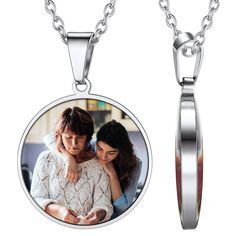 PRICES MAY VARY. 💓How to Custom It?💓- Click the 'Customize Now' button - 'Add an image' on front surface-then 'Add Text' on back surface. ♥Photo Necklace - Made of 316L Stainless steel, waterproof, rustproof, lead-free, and nickel free; polished surface smooth surface make sure fit your comfortablely, won't scratch your skin. All our picture pendants are covered with one layer of protective film to prevent the image from moisture, peeling and fading. ♥Pendant Dimension- 1.51inchx1.04inch /38.5 Locket Necklaces As Gift, Round Locket Necklaces As Gifts, Round Stainless Steel Necklace As Gift, Round Locket Necklace For Birthday Gift, Circular Stainless Steel Jewelry Gift, Round Locket Jewelry As A Gift, White Gold Circle Necklace For Gift, White Gold Circular Necklace For Gift, Father's Day Medallion Jewelry Gift