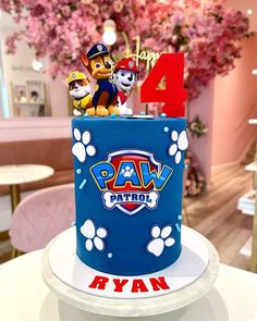 a paw patrol birthday cake on a table