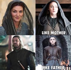 four different pictures of the same character in game of thrones