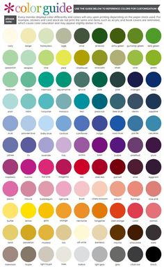 the color guide for all kinds of paints