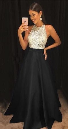 Halter Prom Dresses Long, Satin Prom Dresses, Halter Prom Dresses, Fiesta Outfit, Prom Dresses 2018, Grad Dresses, Satin Prom Dress, Black Halter, Satin Gown