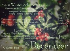 Months Of The Year Correspondences, December Correspondences, January Correspondence, Monthly Correspondences, Witchcraft Correspondences, Wicca Holidays, Bitter Moon, Magickal Correspondences, 2023 Journal