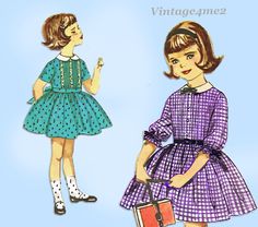 Simplicity 4067: 1960s Sweet Toddler Girls Dress Size 5 Vintage Sewing Pattern Vintage Girls Dress Pattern, Lace Trimmed Dress, Girls Dress Pattern, Simplicity Dress, Girl Dress Pattern, Vintage Dresses 1960s, Twirl Skirt, Fur Coat Vintage, Shirtwaist Dress