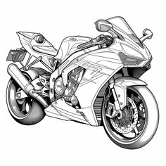 a drawing of a motorcycle is shown in this black and white photo, it appears to be an illustration