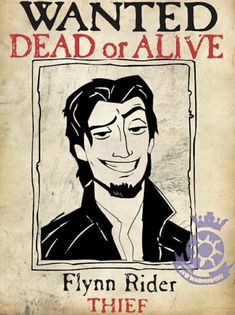 an old wanted dead or alive poster with the name fynn rider thief on it