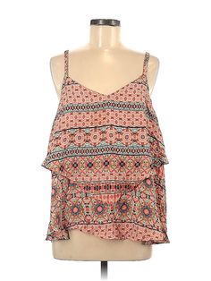 Torrid Sleeveless Blouse Size: Medium Tops - used. 100% Polyester | Torrid Sleeveless Blouse: Pink Tops - Size Medium Plus Summer Sleeveless Printed Blouse, Sleeveless Printed Summer Tops, Multicolor Vest-style Cami Tops, Summer Printed Tank Top, Printed Camisole Tank Top For Beach, Summer Sleeveless Printed Vest, Sleeveless Printed Summer Vest, Printed Sleeveless Summer Vest, Printed Sleeveless Camisole For Summer