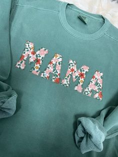 Comfort Colors Mama Embroidered Fall Floral Applique Sweatshirt Simple Mama Pullover, Gift for Mom, Personalized Light Green Fall Floral - Etsy Green Embroidered Logo Sweatshirt For Spring, Green Sweatshirt With Embroidered Logo For Spring, Spring Sweatshirt With Letter Embroidery And Long Sleeves, Spring Long Sleeve Sweatshirt With Letter Embroidery, Long Sleeve Sweatshirt With Letter Embroidery For Spring, Mother's Day Embroidered Cotton Sweatshirt, Green Letter Embroidery Sweatshirt For Fall, Casual Mother's Day Sweatshirt With Letter Embroidery, Fall Cotton Sweatshirt With Floral Embroidery