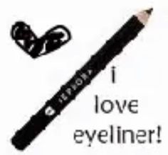 i love eyeliner pencils with the words i love you in black and white