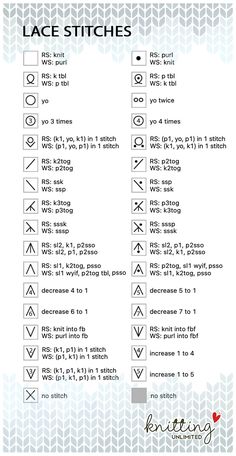 the instructions for lace stitchs