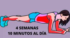 a woman is doing an exercise with the words 4 semaas 10 minutos al