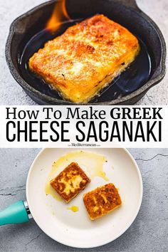 how to make greek cheese saganaki in a cast iron skillet