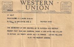 an old western union letterhead with information on it