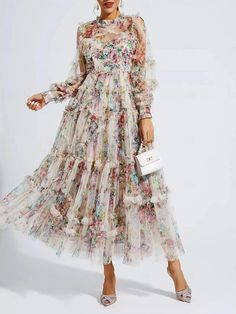 A-Line Wedding Guest Dresses Elegant Dress Cocktail Party Garden Party Ankle Length Half Sleeve Jewel Neck Champagne Mother Of the Bride Dress Tulle with Embroidery 2024 2024 - $139.99 Elegant Dresses Cocktail, Floral Long Sleeve Maxi Dress, Long Sleeve Floral Maxi Dress, Cutout Maxi Dress, Sleeve Maxi Dress, Long Sleeve Maxi, Product Images, Look Chic, Tulle Dress