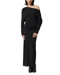 Altuzarra Kasos Cashmere Asymmetric Sweater Dress Asymmetrical Sweater, Sweater Dress Women, Dress Silhouette, Pullover Styling, Sweater Dress, Cashmere, Black Dress, Relaxed Fit, Long Sleeve