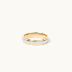 two tone gold and white wedding band