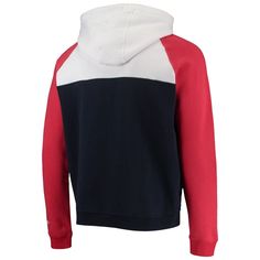 Grab some team gear as fiery as your Boston Red Sox devotion with this quarter-zip jacket from New Era. It features a bold colorblock design and unique Boston Red Sox graphics to further enhance your timeless team spirit. While the fleece lining and midweight design keep you nice and toasty, the roomy raglan sleeves, front pouch pocket and scuba hood add optimal amounts of coverage. Officially licensed 1/4-Zip Machine wash with garment inside out, tumble dry low Scuba hood with drawstring Midwei Cotton Track Jacket With Drawstring Hood For Sports, Red Hooded Track Jacket For College, Red Hooded Track Jacket For Sports Events, Sporty Hooded Track Jacket For Game Day, Casual Fan Gear Track Jacket For Sports Season, Casual Track Jacket For Sports Fans, Casual Track Jacket For Sports Season, Collegiate Cotton Track Jacket For Sports Events, Red Team Spirit Hoodie