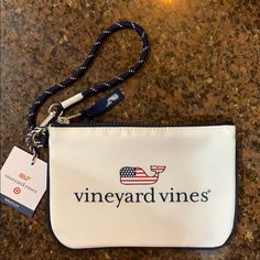 Sold Out, Limited Edition Vineyard Vines For Target Wristlet. White With A Patriotic American Flag Whale! New With Tag! White Wristlet With Zipper Closure, White Pouch Wristlet With Zipper Closure, Casual White Wristlet For Everyday Use, White Pouch Wristlet Gift, White Bag With Wrist Strap As Gift, White Pouch Wristlet As Gift, Vineyard Vines Whale, Aldo Heels, Foldover Clutch