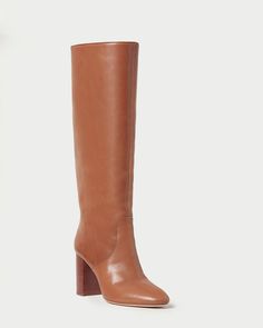 Goldy Safari Tall Boot|Boots|Footwear Calf Leather Boots With Block Heel, Calf Leather Heeled Boots With Block Heel, Medium Width, Fall Calf Leather Heeled Boots Medium Width, Wide Calf Boots With Block Heel And Leather Lining, Fall Medium Width Calf Leather Heeled Boots, Wide Calf Leather Boots With Stacked Heel, Leather Mid-calf Boots With Sculpted Heel For Fall, Classic Heeled Boots With Stacked Heel And Almond Toe, Leather Boots With Sculpted Block Heel