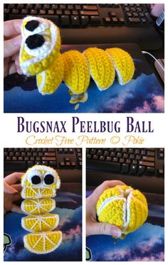 a crocheted stuffed animal made to look like a bug