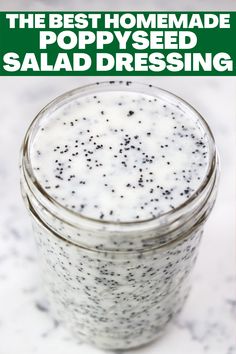 This sweet creamy homemade poppyseed dressing only used a handful of ingredients and is super delicious! It's the perfect salad dressing! Homemade Jalapeno Ranch Dressing, Homemade Poppyseed Dressing, Poppy Seed Salad Dressing, Poppyseed Dressing Recipe, Sweet Salad Dressings, Poppyseed Salad Dressing, Poppy Seed Salad, Meat Marinades, Healthy Dressing Recipes