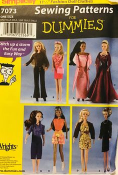 the sewing pattern for doll clothes is shown