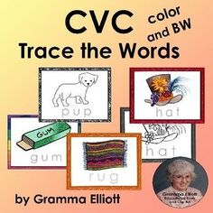 a book cover with pictures of different animals and letters on it, including the words cvc