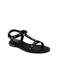 ASH BLACK/GOLD SANDAL, product code S24-PATSY01, color BLACK, material LEATHER, season SS24 Black Sandals With Gold-tone Hardware For Evening, Formal Black Sandals With Gold-tone Hardware, Evening Leather Sandals With Gold-tone Hardware, Leather Sandals With Gold-tone Hardware For Evening, Elegant Black Sandals With Gold-tone Hardware, Black Leather Sandals With Gold-tone Hardware, Luxury Gold-tone Hardware Sandals For Spring, Leather Sandals With Gold-tone Hardware, Leather Sandals With Gold-tone Hardware For Summer