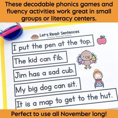 a printable worksheet to teach children how to use phonics